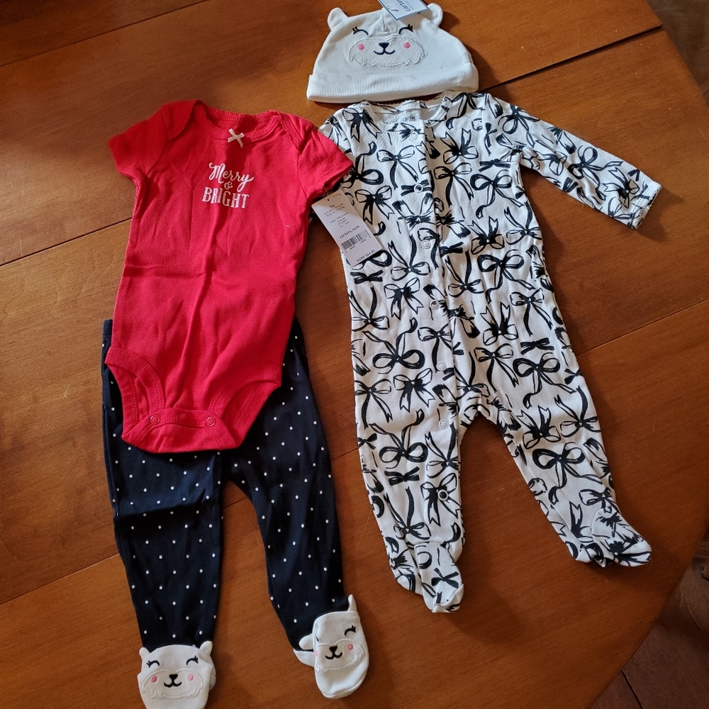 NWT Carter's 4 piece Christmas outfit